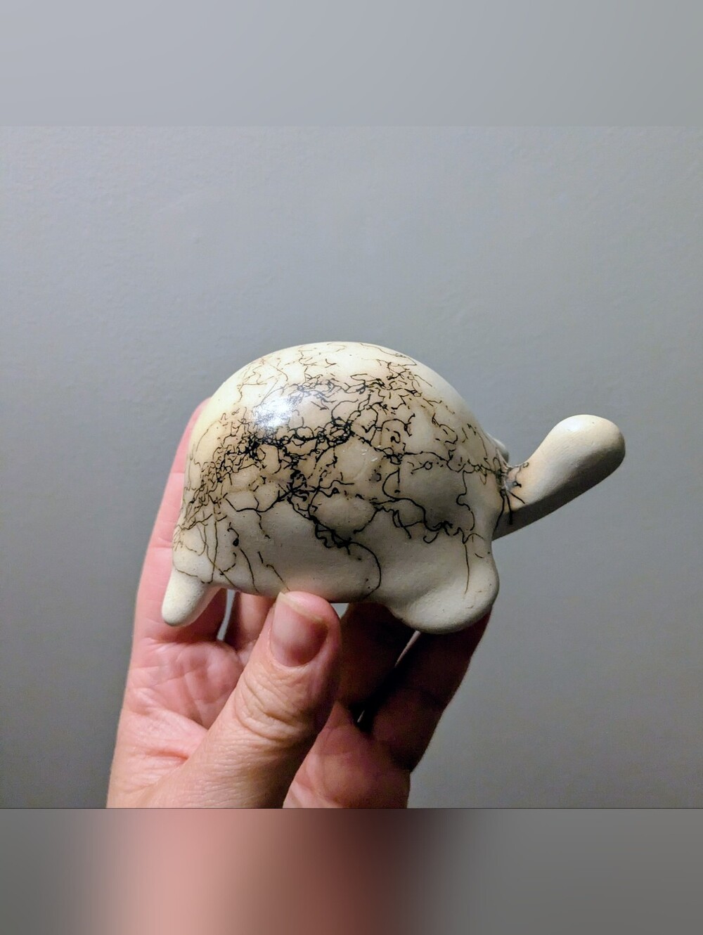 Native American horse hair pottery Turtle